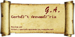 Gerhát Annamária névjegykártya